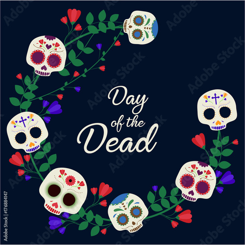 Day of the Dead card or background. vector illustration.