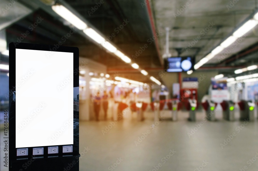 blank advertising billboard or showcase light box with copy space for your text message or media and content with entrance of subway at train station, commercial, marketing and advertising concept blank advertising billboard or showcase light box with copy space for your text message or media and content with entrance of subway at train station, commercial, marketing and advertising concept