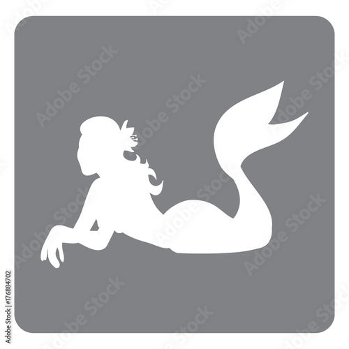 isolated icon  silhouette of a mermaid