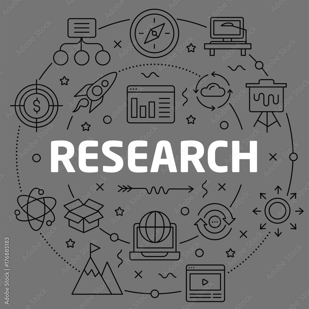 Obraz premium Linear illustration research