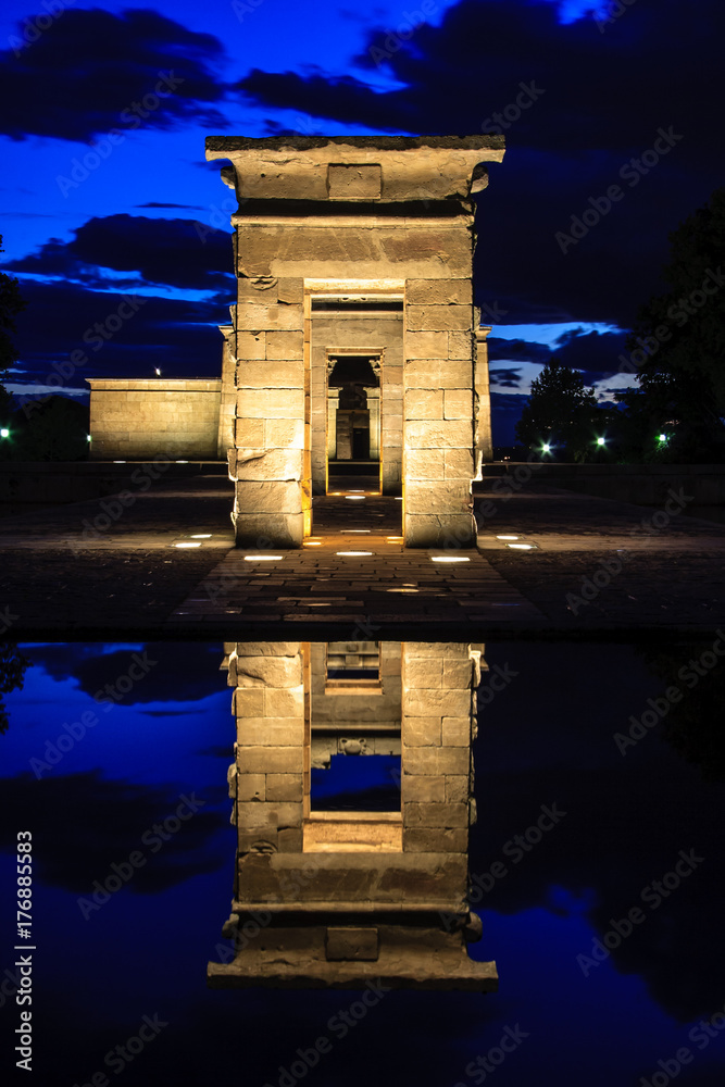 Night view of Debod Temple