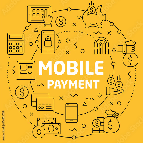 Linear illustration mobile payment