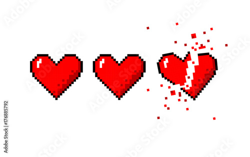 Healthbar of hearts and one broken heart