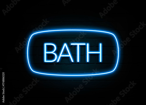 Bath  - colorful Neon Sign on brickwall