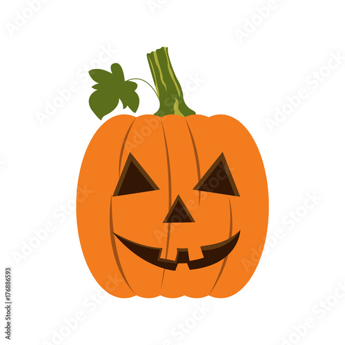 Isolated jack-o-lantern on a white background, Vector illustration