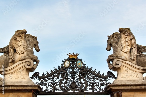 Architectural detail of the park chateau Milotice in Moravia, Czech Republic. Built between 1719 and 1743. photo