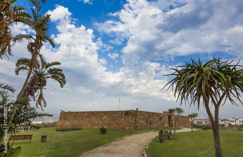 Entrance Doors and Stone Walls of an Old Fort