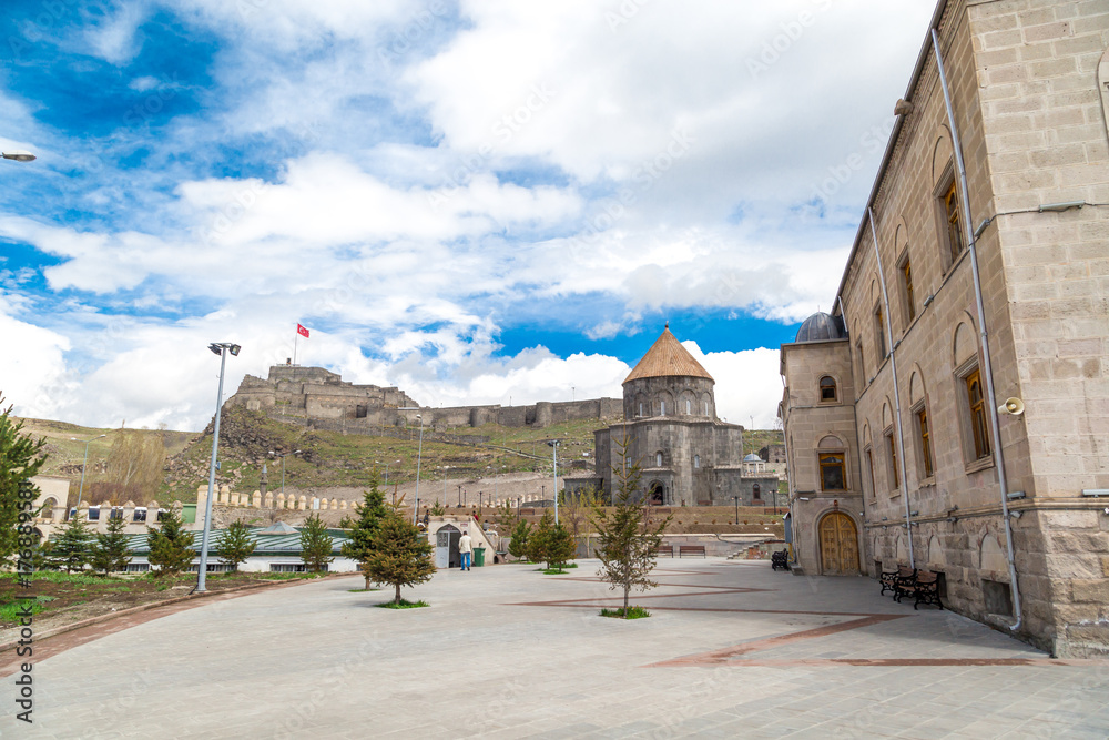 Fototapeta premium Holy Apostles Church with Kars Castle