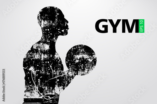 Silhouette of a bodybuilder. gym logo vector. Vector illustration