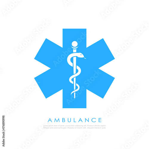 Medical cross with caduceus vector icon