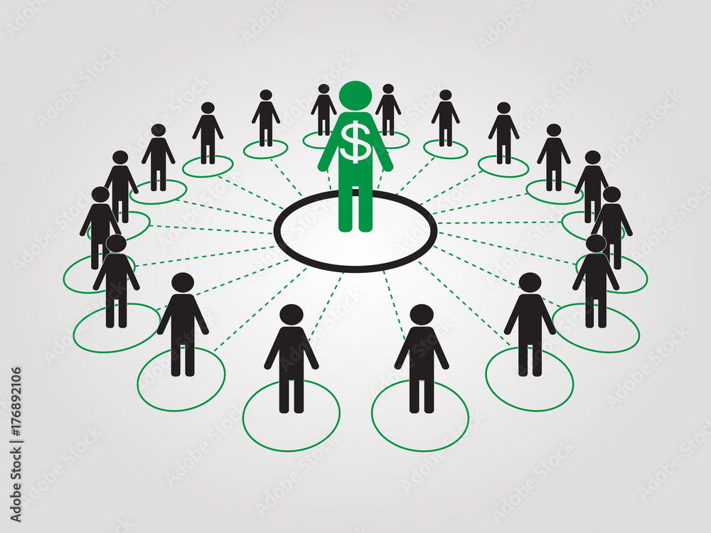 Pyramid business scheme, vector illustration, one in a million. Pyramid business scheme, vector illustration, one in a million.