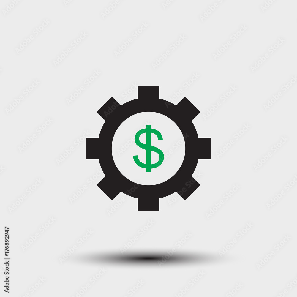 Development Cost vector icon. Style is flat symbol, rounded angles, white background. Development Cost vector icon. Style is flat symbol, rounded angles, white background.