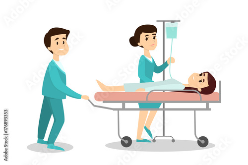 Ambulance doctors with patient.