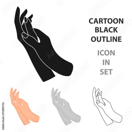 Hands moisturizing icon in cartoon style isolated on white background. Skin care symbol stock vector illustration.