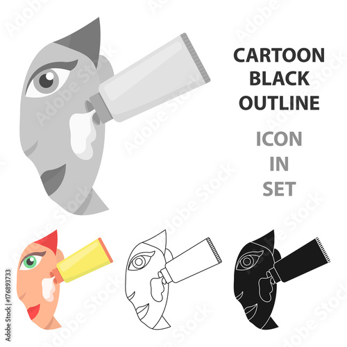 Cream for face icon in cartoon style isolated on white background. Skin care symbol stock vector illustration. photo