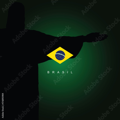 Brasil flag with sign