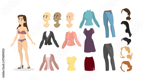Woman character set.