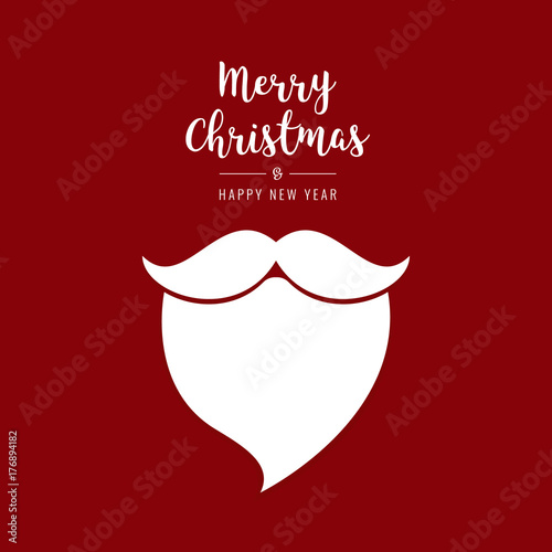 santa beard christmas greetings red background