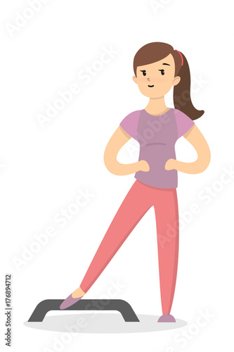 Fitness with stepper.