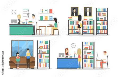 People at library.