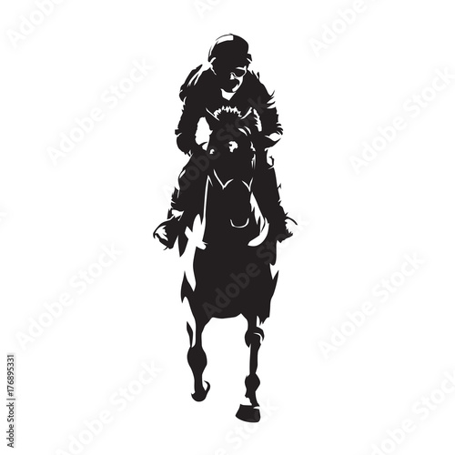 Horse racing  abstract vector silhouette