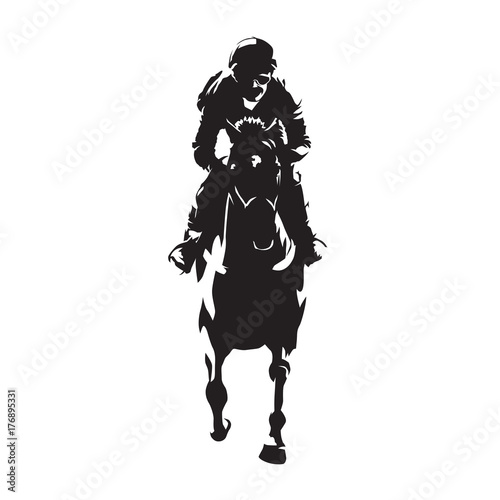 Horse racing, abstract vector silhouette