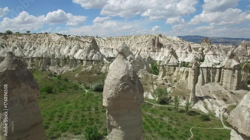 Love valley near the Goreme. Cappadocia, Turkey. Aerial view photo