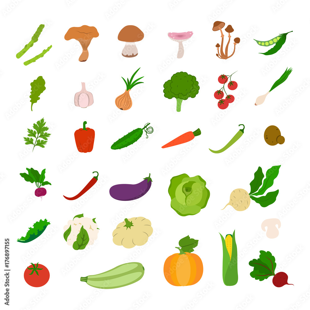 Fresh vegetables set. Fresh vegetables set.