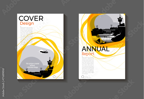 yellow cover Circle   design modern book cover abstract Brochure cover  template,annual report, magazine and flyer layout Vector a4