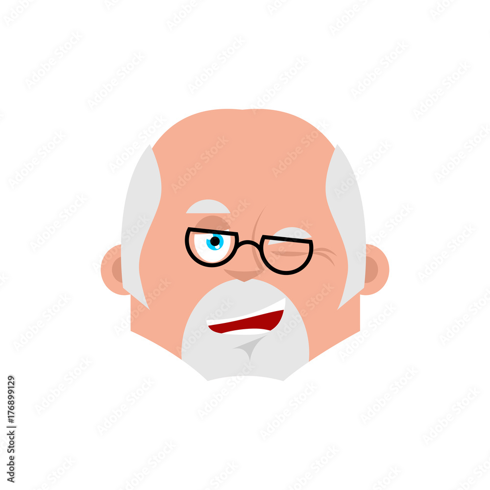 Doctor winks emotion avatar. Physician happy emoji. Vector illustration Doctor winks emotion avatar. Physician happy emoji. Vector illustration