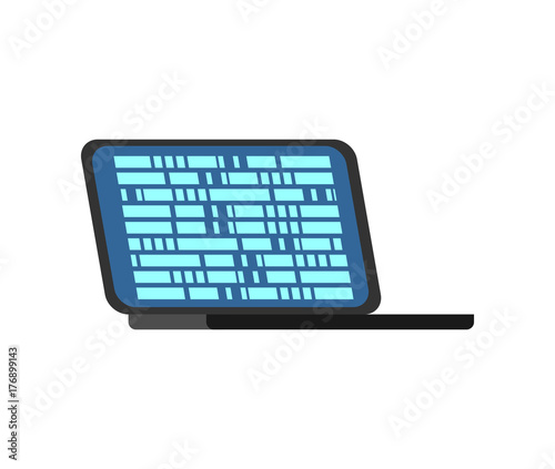 Laptop calculating isolated. portable computer on white background. Vector illustration