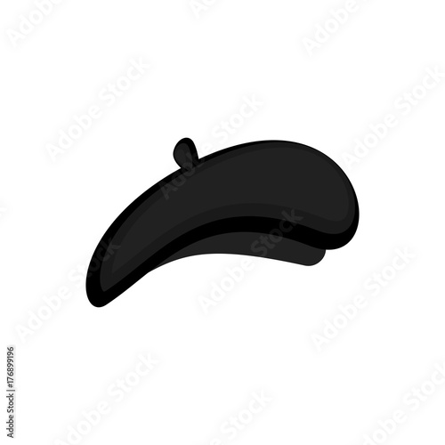 Mime black beret isolated. Mimic Cap. Vector illustration photo