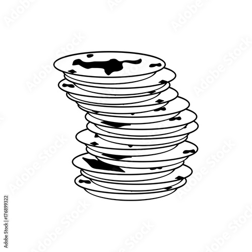 Dirty dishes icon. dirty dish sign. Vector illustration