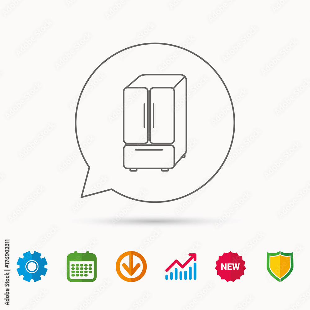 American fridge icon. Refrigerator sign. American fridge icon. Refrigerator sign.
