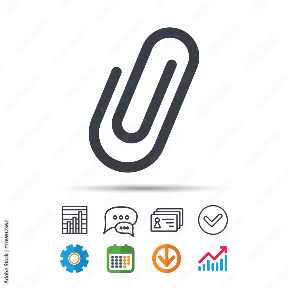 Attachment icon. Paper clip sign. Attachment icon. Paper clip sign.