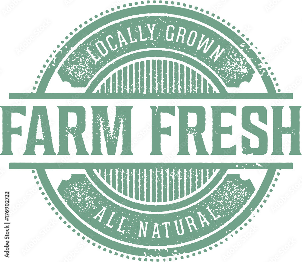 Obraz premium Farm Fresh Locally Grown Stamp
