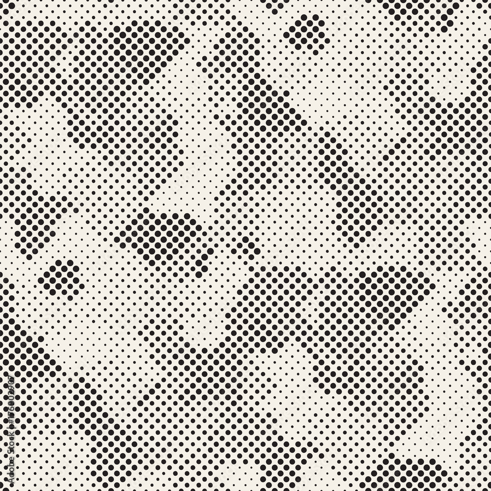 Modern Stylish Halftone Texture. Endless Abstract Background With Random Circles. Vector Seamless Mosaic Pattern. Modern Stylish Halftone Texture. Endless Abstract Background With Random Circles. Vector Seamless Mosaic Pattern.