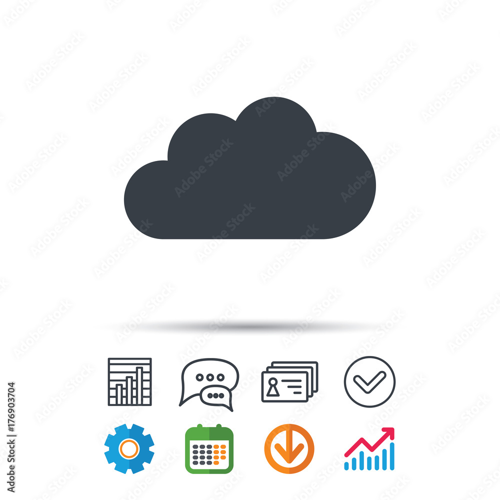 Cloud icon. Data storage technology sign. Cloud icon. Data storage technology sign.