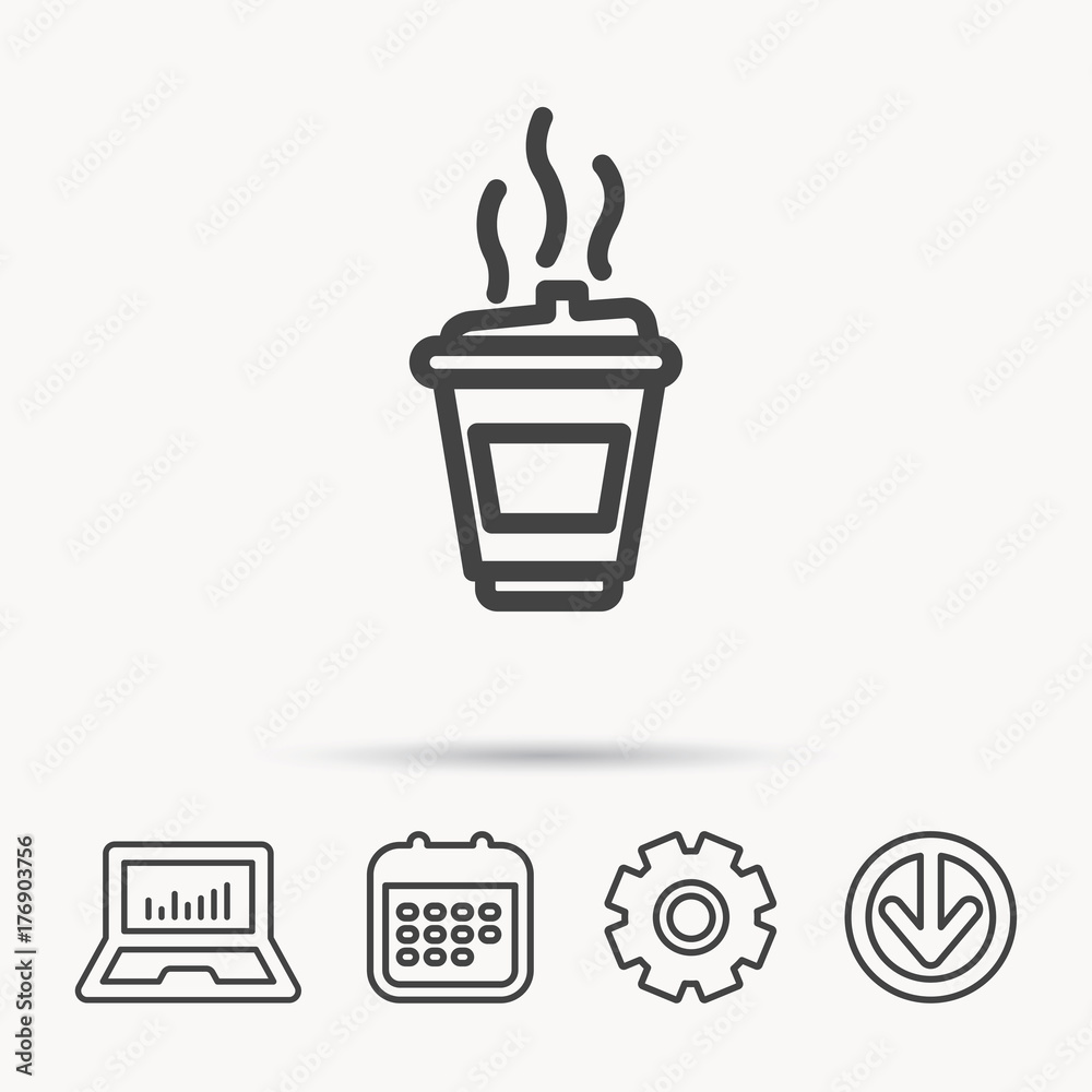 Coffee icon. Takeaway glass sign. Coffee icon. Takeaway glass sign.