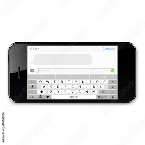 Smartphone sms chat template with copy space