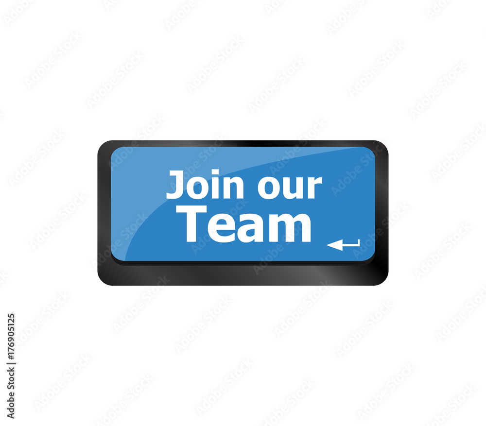 Join our team Job concept. Computer keyboard key Join our team Job concept. Computer keyboard key
