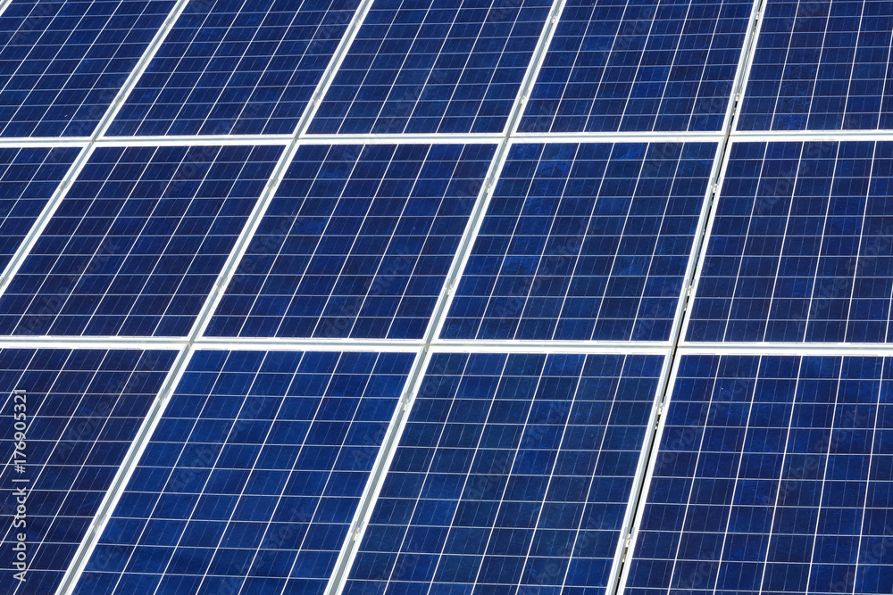 Solar panels under sunny blue sky. Greece. Solar panels under sunny blue sky. Greece.