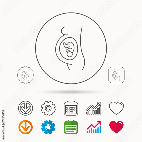 Pregnancy icon. Medical genecology sign. photo