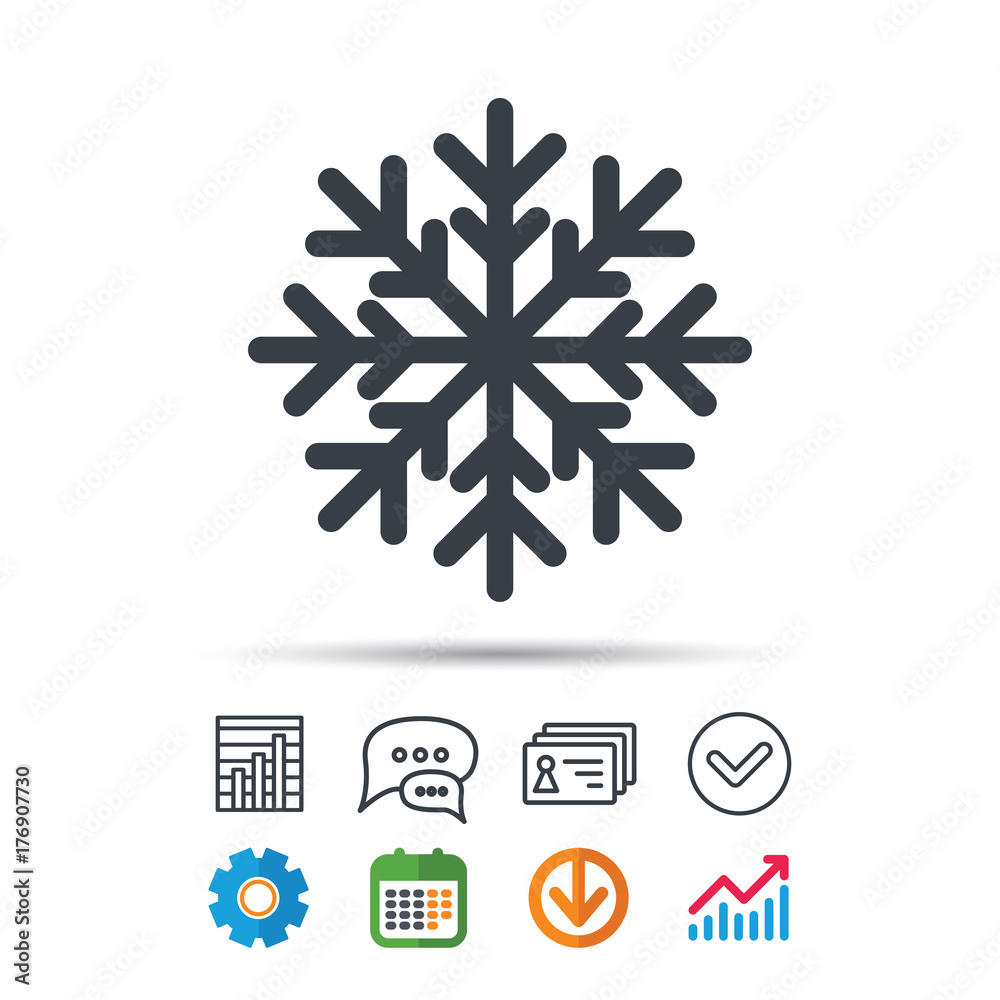Snowflake icon. Air conditioning sign.