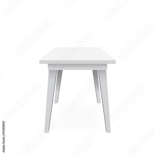 Classic wooden white chair without back. Isolated on white background. Vector illustration