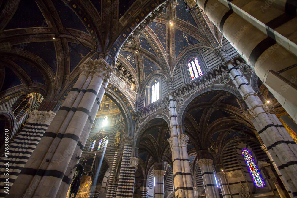 Interior of Siena Cathedral in Tuscany, Italy