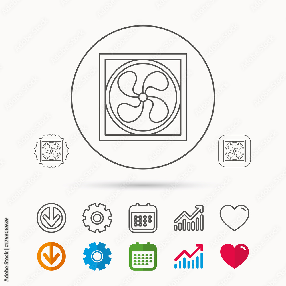 Ventilation icon. Fan or propeller sign. Ventilation icon. Fan or propeller sign.