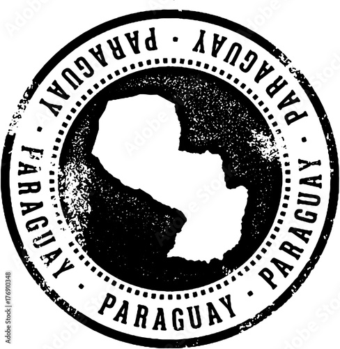 Vintage Paraguay South America Travel Stamp