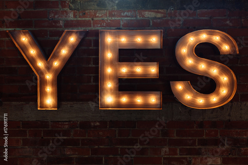 YES sign in lights
