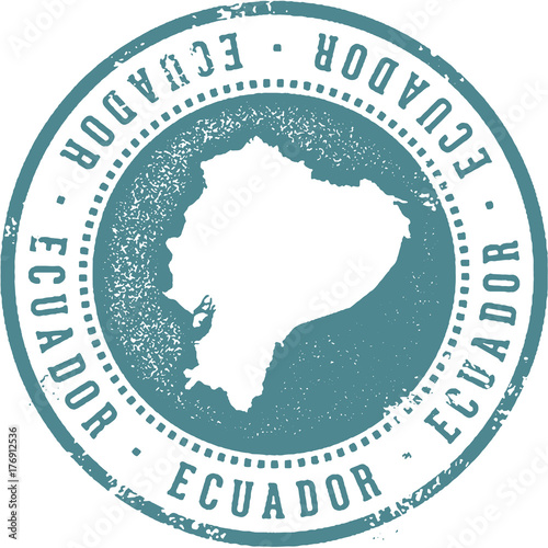 Vintage Ecuador South America Travel Stamp